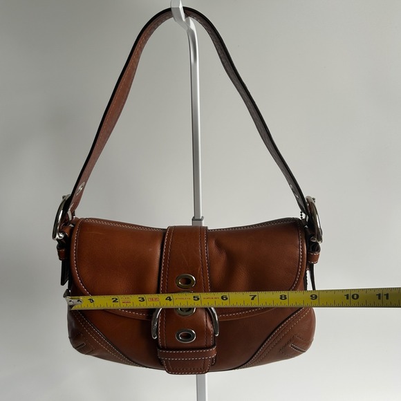 Coach Soho Flap Brown Leather Shoulder Bag Excellent F10188